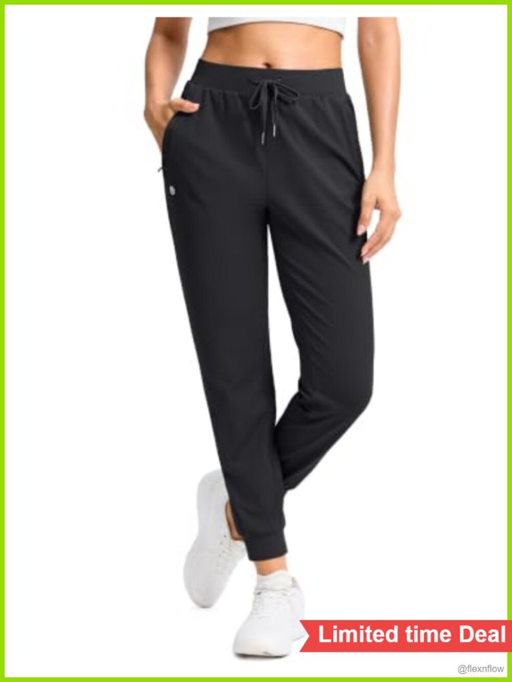 Women's Joggers with Zipper Pockets Tapered Fit Athletic Workout Pants